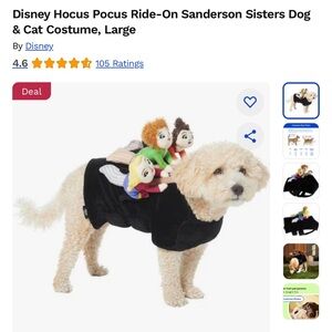 Hocus Pocus Dog Costume Size Large